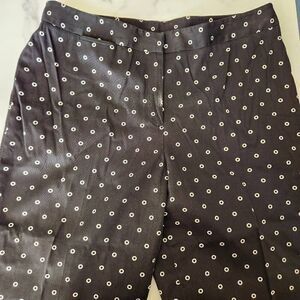 Rafaella 16 polka dot plus size flared dress pants black white